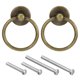 thumbnail image 1 of Uxcell Tiradores de Anillo Redondo, 2 Piezas Pomos de Cajones Bronce Círculo Tiradores de Cajón Agujero Único para Tocador Armario Ropero, 1 of 6