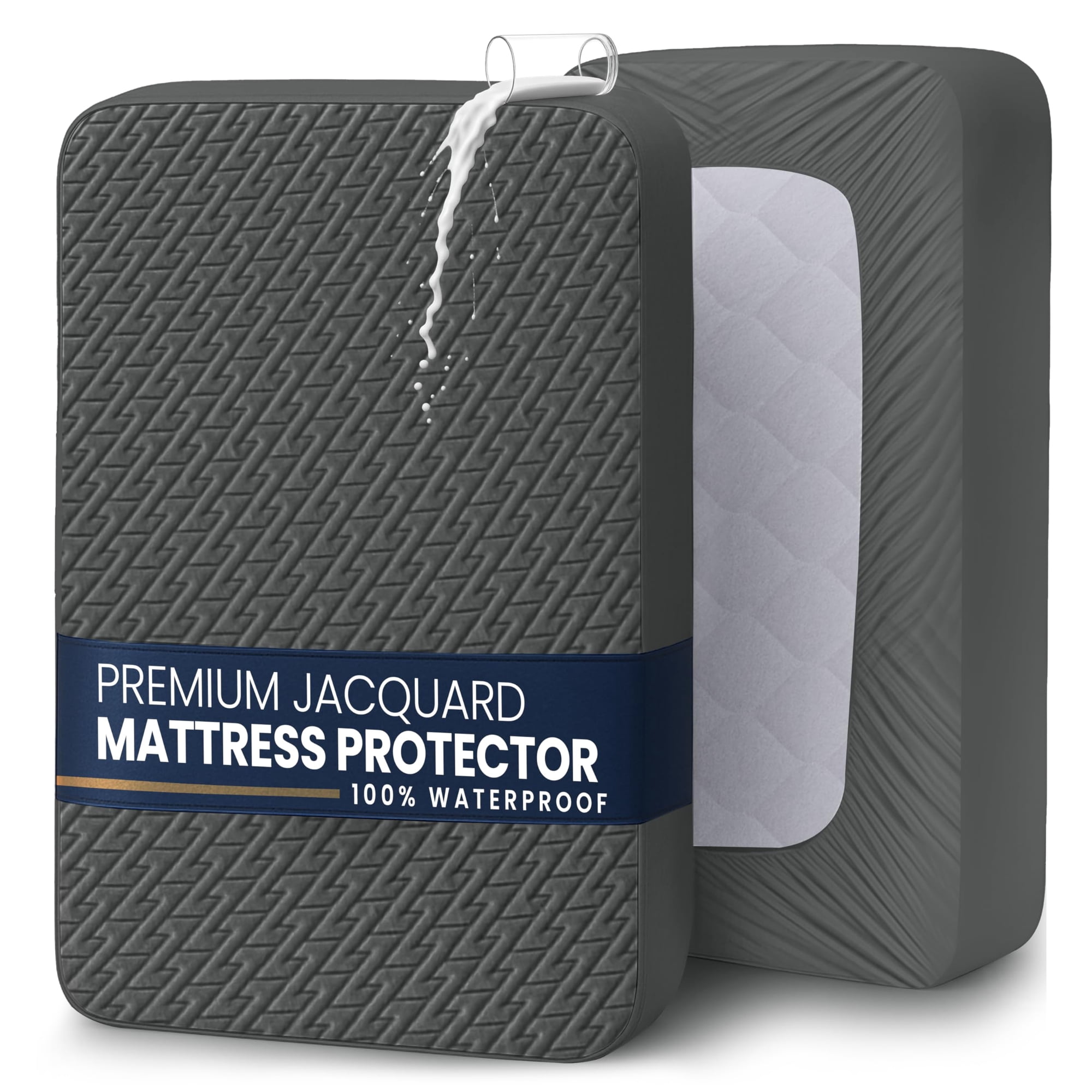 Protector De Colchón Impermeable Utopia Bedding, Tamaño Doble, Gris