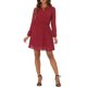 thumbnail image 1 of INSPIRE CHIC Vestido de Mujer Regreso a Clases Estrella Dorada Cuello en V Manga Larga Fiesta Acampanado Línea A Talla L Rojo Oscuro-Estrellas, 1 of 6