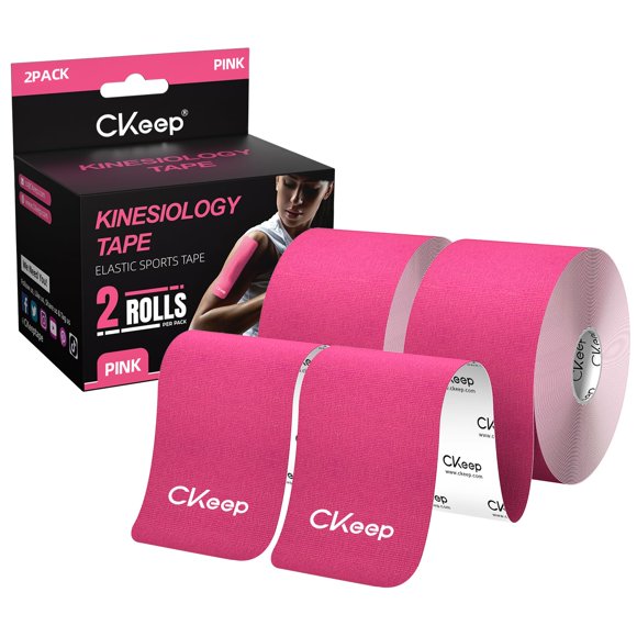 Cinta de Kinesiología CKeep 2 rollos rosa elástica