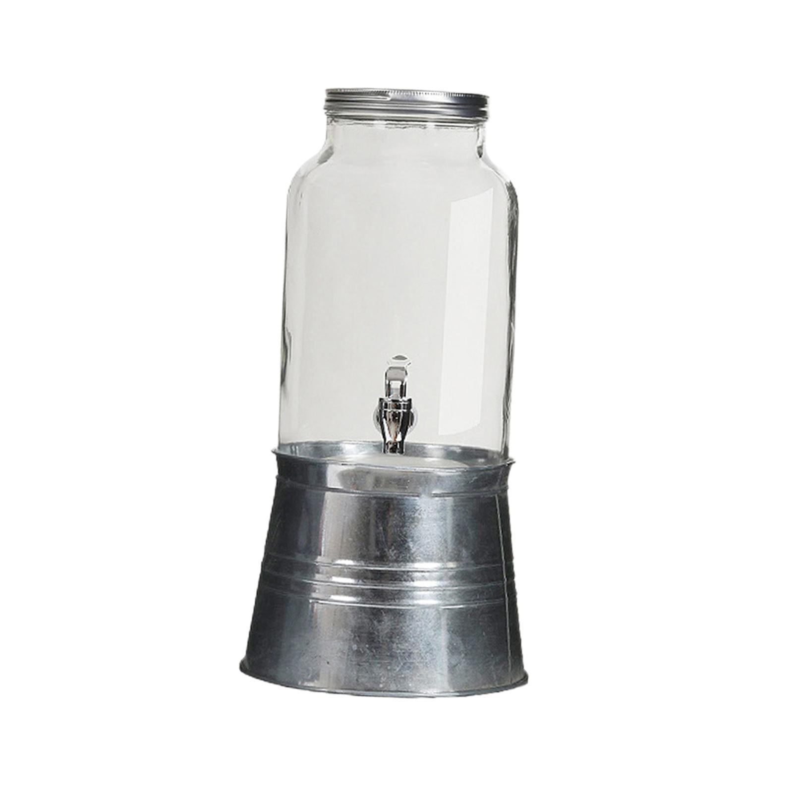 Bothyi - Dispensador De Barril De Bebidas De Vidrio, Jarra De Jugo De 3l Para Bebidas Heladas Calientes, Cocina