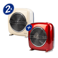 Airolite - Pack Termoventilador Vintage Ht Retro 2000R Rojo + Blanco