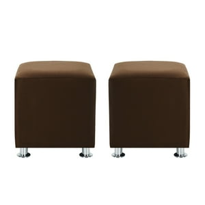 Bodevir - Set Pouf Cali 1C Felpa 12 Chocolate