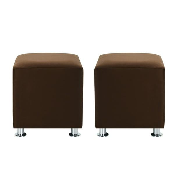 Set Pouf Cali 1c Felpa 12 Chocolate