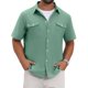 thumbnail image 1 of INSPIRE CHIC Camisas de Lino de Manga Corta con Bolsillos en el Pecho para Hombre, Verano, Playa, Abotonadas, Talla XL, Verde, 1 of 6