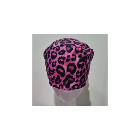 Gorro Clínico Antifluido Animal Print Fucsia con Negro