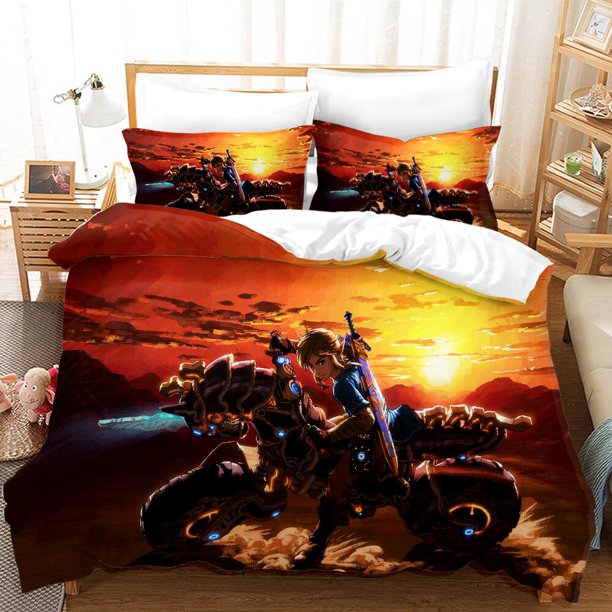 The Legend of Zelda Bedding Set Duvet Cover Soft Quilt Cover Pillowcases3-Piece Bedding Set (1 Duvet Cover + 2 Pillow Shams)