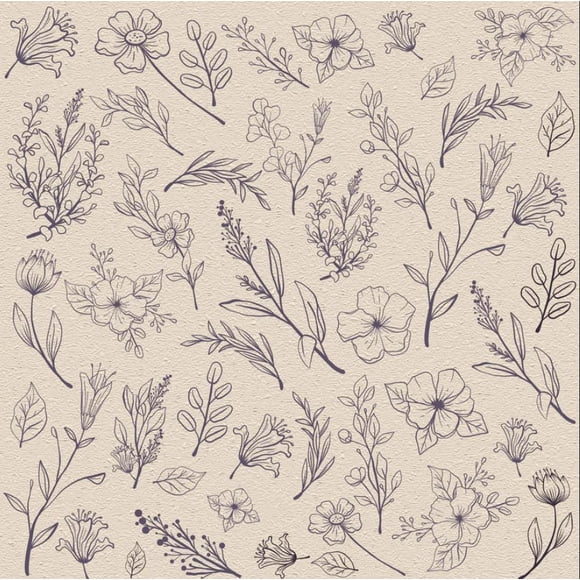 Dekomuro autoadhesivo 35x35 Botánica Crema