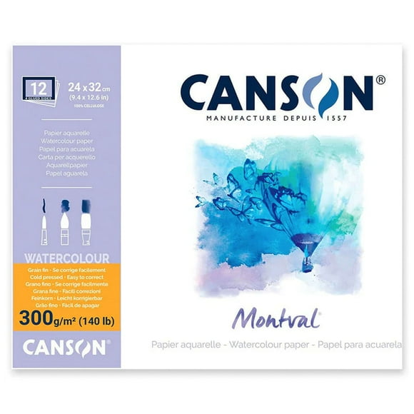 Block Para Acuarela Canson Montval 32x24cm 12hj 300gr