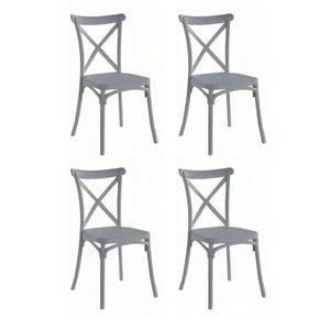 Klik Muebles - Pack De 4 Sillas Crossback - Gris
