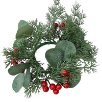 Magideal - Anillo De Vela De Navidad, Guirnalda Navideña, Simulación De Bayas, Corona De Velas, Centro De Mesa Para El Día De Acción De Gracias, Navidad, Boda