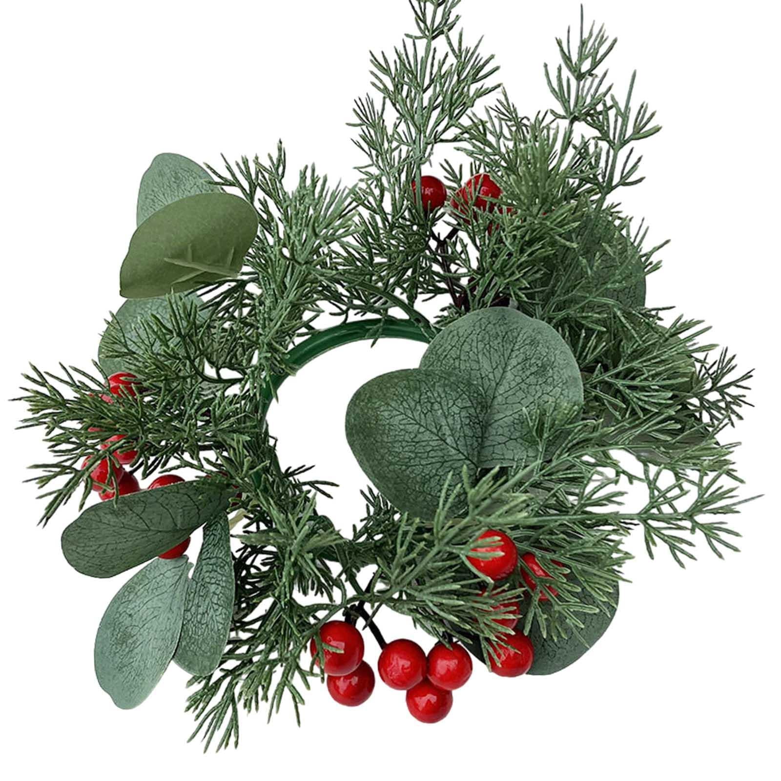 Magideal - Anillo De Vela De Navidad, Guirnalda Navideña, Simulación De Bayas, Corona De Velas, Centro De Mesa Para El Día De Acción De Gracias, Navidad, Boda