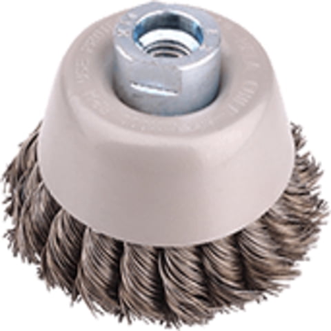 Grata Copa Cónica Acero Trenzado 3'' - Calibre De 0,5 Mm - Toma M14 - Hela