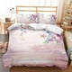 thumbnail image 1 of Peach Blossom Pink Flowers Floral Print3 Quilt Duvet Cover Set Bed Linen3-Piece Bedding Set, 1 of 5