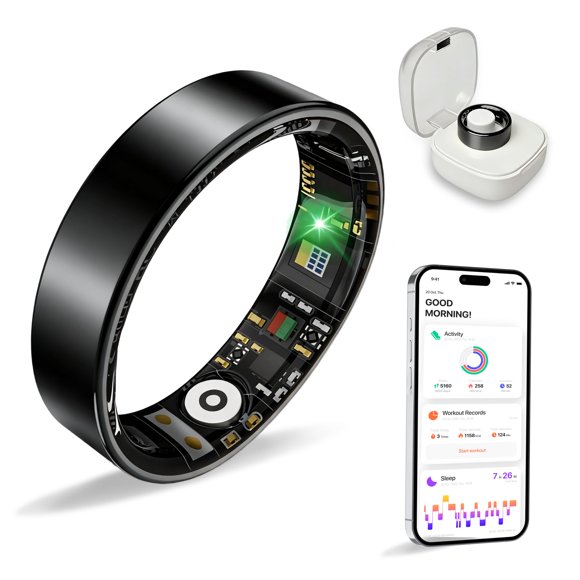Anillo Inteligente BIEMHA Monitor de Salud Impermeable IP68 con Batería de 5 Días