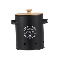 Magideal - Contenedor De Almacenamiento De Verduras Con Tapa Y Asa De Bambú, Tarros Retro Para Verduras, Macetas Para Decoración De Granja, Mostrador De Despensa Cebollas