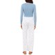 thumbnail image 3 of INSPIRE CHIC Conjuntos de Pijama de 2 Piezas para Mujer con Encaje, Tops de Manga Larga, Pantalones Casuales con Estampado de Corona, Ropa de Dormir Acanalada M azul, 3 of 6