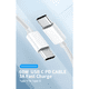 thumbnail image 2 of Cable tipo c a c - USB c USBC - carga rápida 60w Blanco, 2 of 2