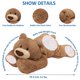 thumbnail image 2 of Peluche pesado con forma de oso ronivia de 2,8 kg, bonito peluche marrón, 2 of 7