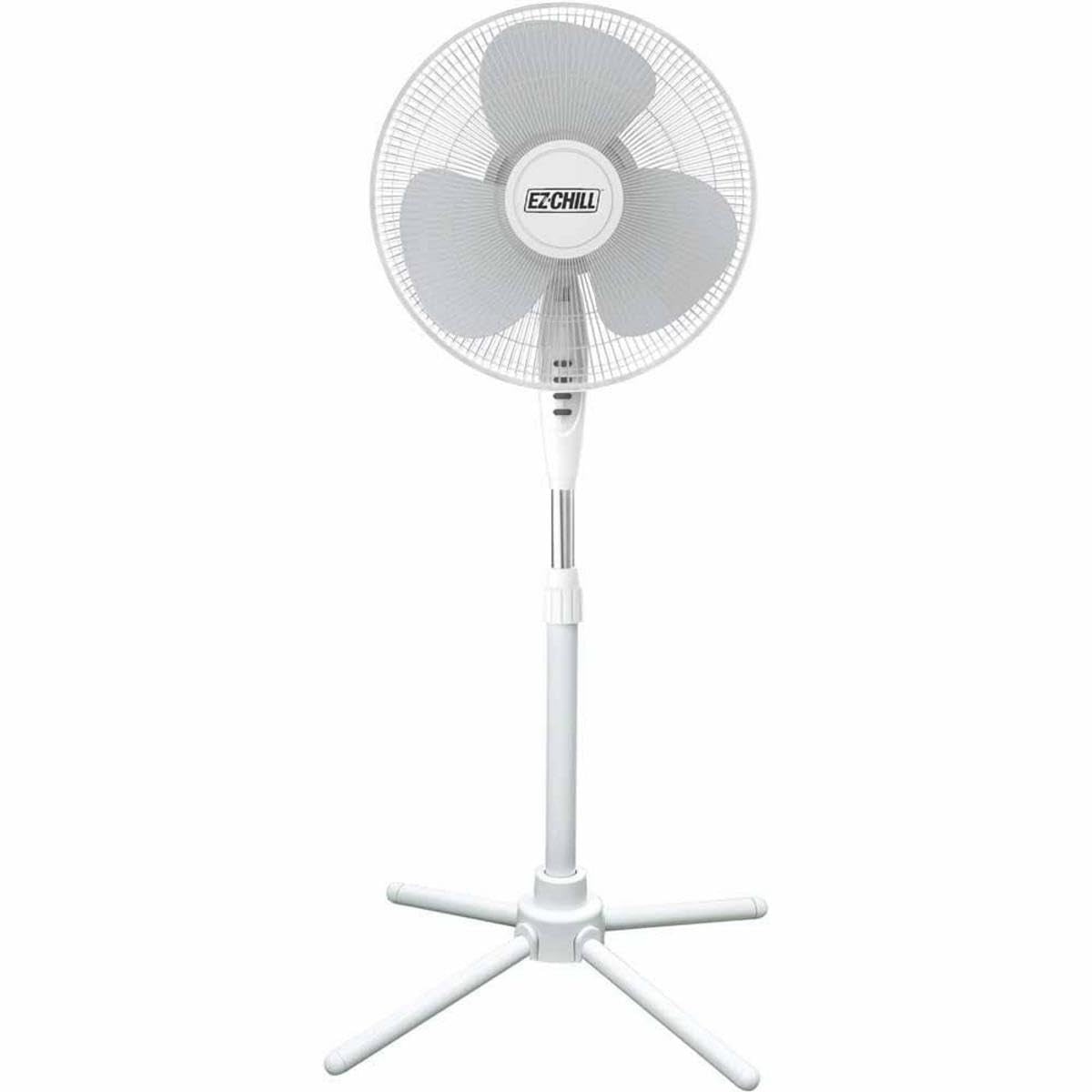 Ventilador De Pedestal Ez-chill Mtsp15-16az 40-120 Cm, 3 Velocidades, Blanco