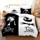 thumbnail image 2 of Nightmare Before Christmas Duvet Cover Sets Jack and Sally Valentine's Day Rose Decor 100% Microfibe Bedding Set with Pillow Shams, 2 of 3