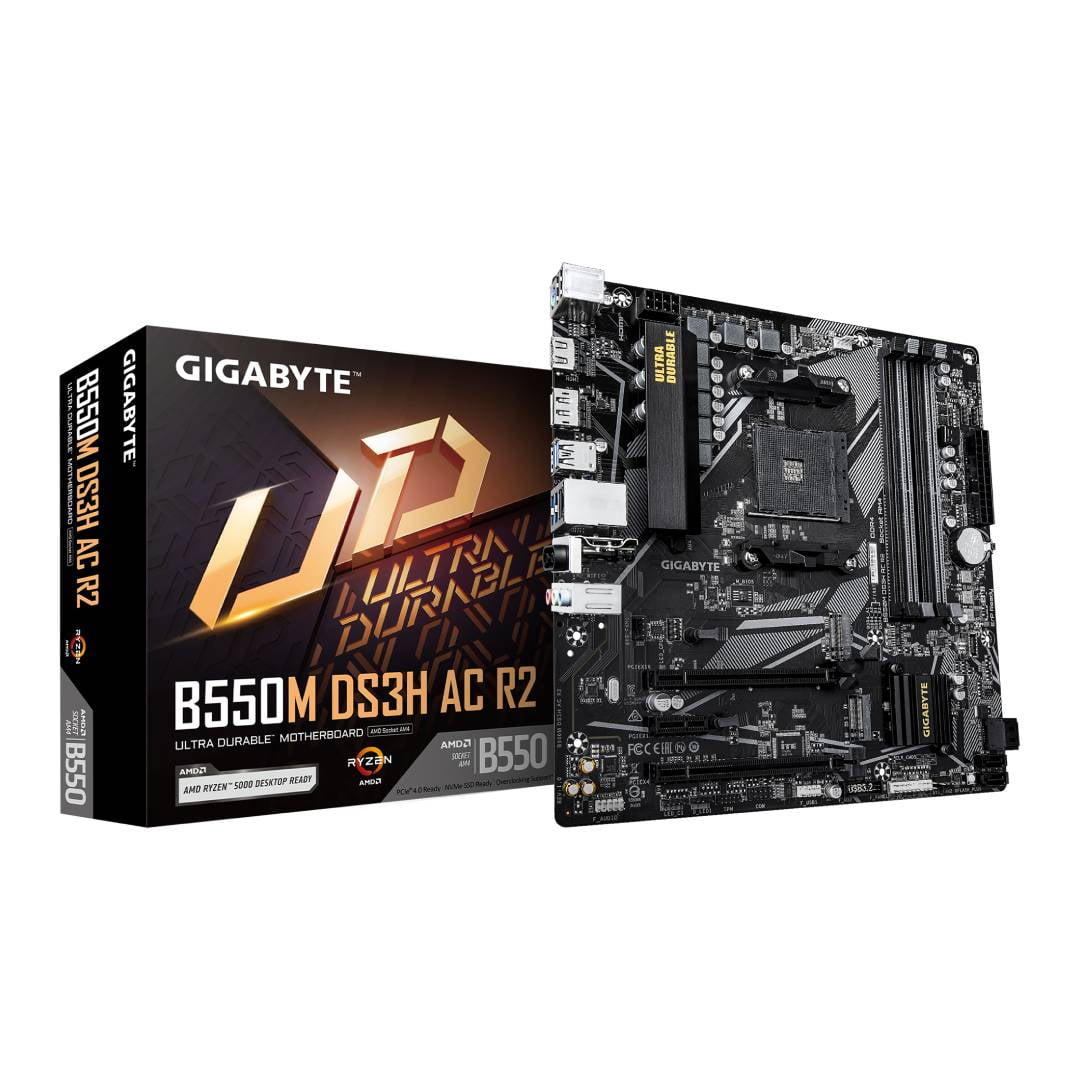 Placa Madre Gigabyte B550m Ds3h Ac R2, Ddr4, Matx