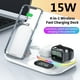 thumbnail image 3 of Base de carga inalámbrica 4 en 1 con luz para iPhone 14/13/12/11/X, Apple Watch, AirPods, Samsung Galaxy Watch, base de carga rápida-Blanco para Samsung, 3 of 5
