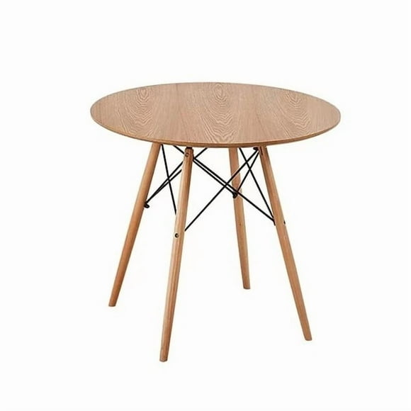 Mesa Redonda Cubierta Simil Madera Eames 100 Cm Wood