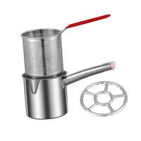 Magideal - Olla Freidora, Sartén, Utensilios De Cocina Antiadherentes Prácticos, Freidora Tempura Japonesa Con Cesta Coladora Para Freír En La Cocina Casera Cesta Cesta 12 L