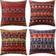 thumbnail image 1 of Juego de 4 fundas de almohada coloridas con rayas retro, bohemias, decorativas, hippies, de 45 x 45 cm, con rayas., 1 of 7