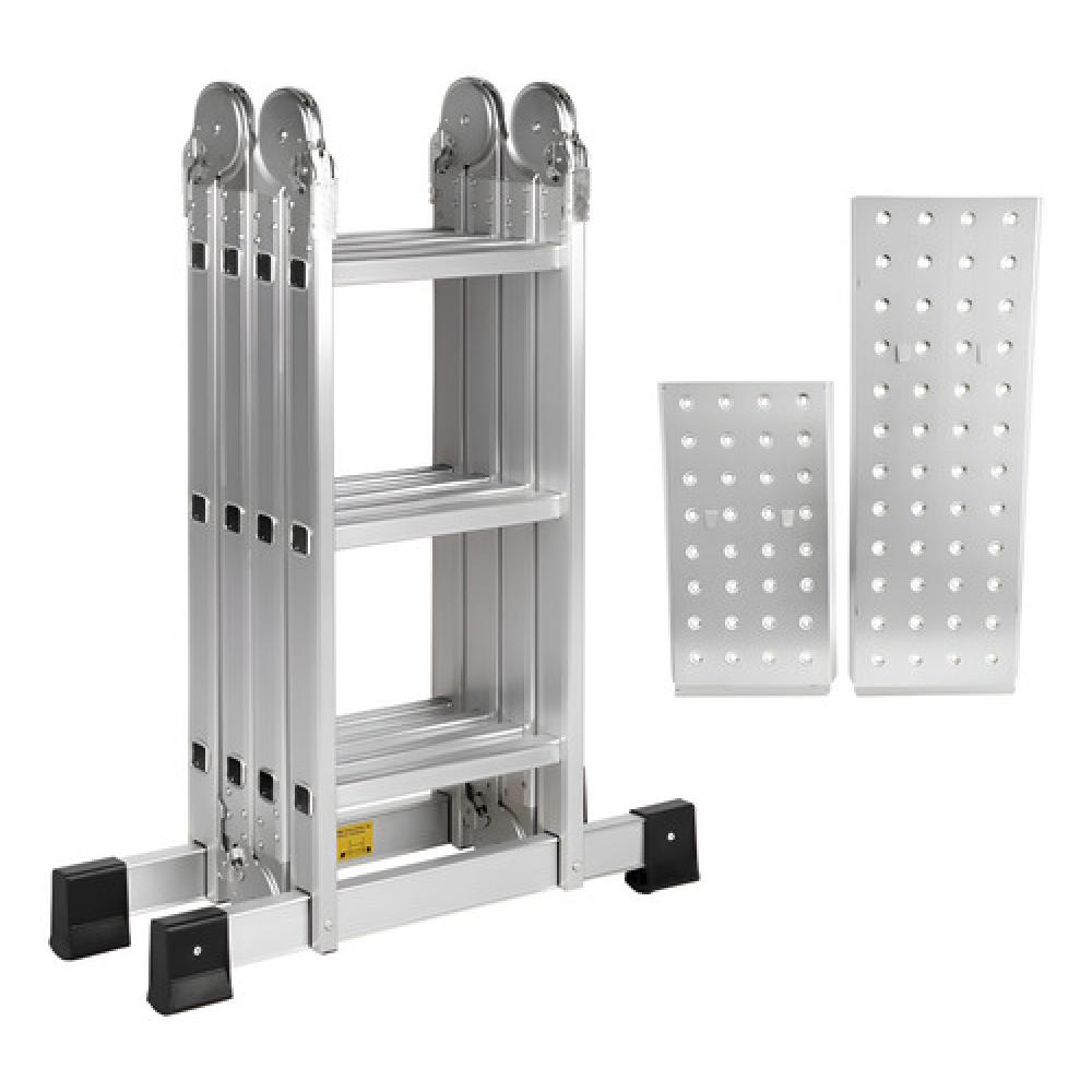 Drl - Escalera Multiproposito Alum 12 Peldaños 3 5M + 2 Plataforma Gris