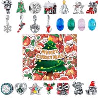 Bothyi - Calendario De Navidad 24 Días Colgantes Pulsera Kit De Fabricación De Moda Para Mujeres Y Niños