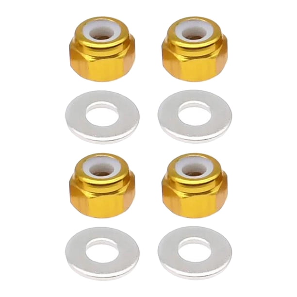 4 Piezas Tuerca Antirrobo de Rueda M3 para Coche Teledirigido Repuesto Piezas de Actualización Metálicas Adecuado para Carreras de Automóviles RC Amarillo
