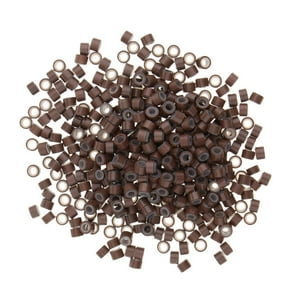 Genérico - Micro Anillos De Silicona Enlaces Perlas De Engarce Plumas Extensiones De Cabello Herramientas Marrón