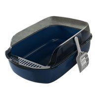 Ioensy - Caja De Arena Para Gatos Desmontable Antisalpicaduras Grande Fácil De Limpiar Parte Superior Abierta Cat Kitty Blue