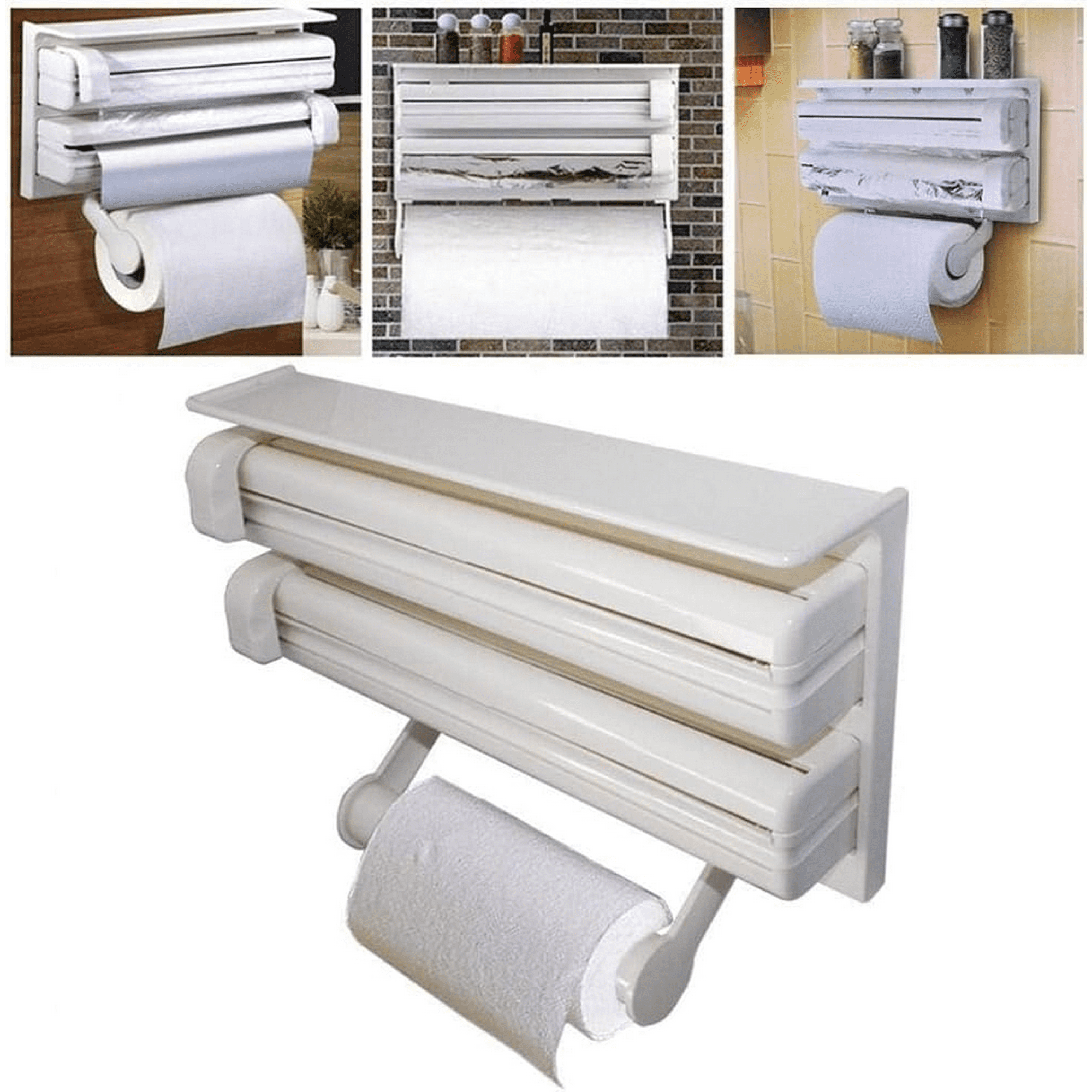 Movi - Dispensador De Cocina 3 En 1 Para Papel, Film Y Aluminio