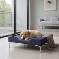 Bloccare - Cama De Mascotas - Talla S (55X40 Cm) / Pata Cromada 15 Cm (Negro)