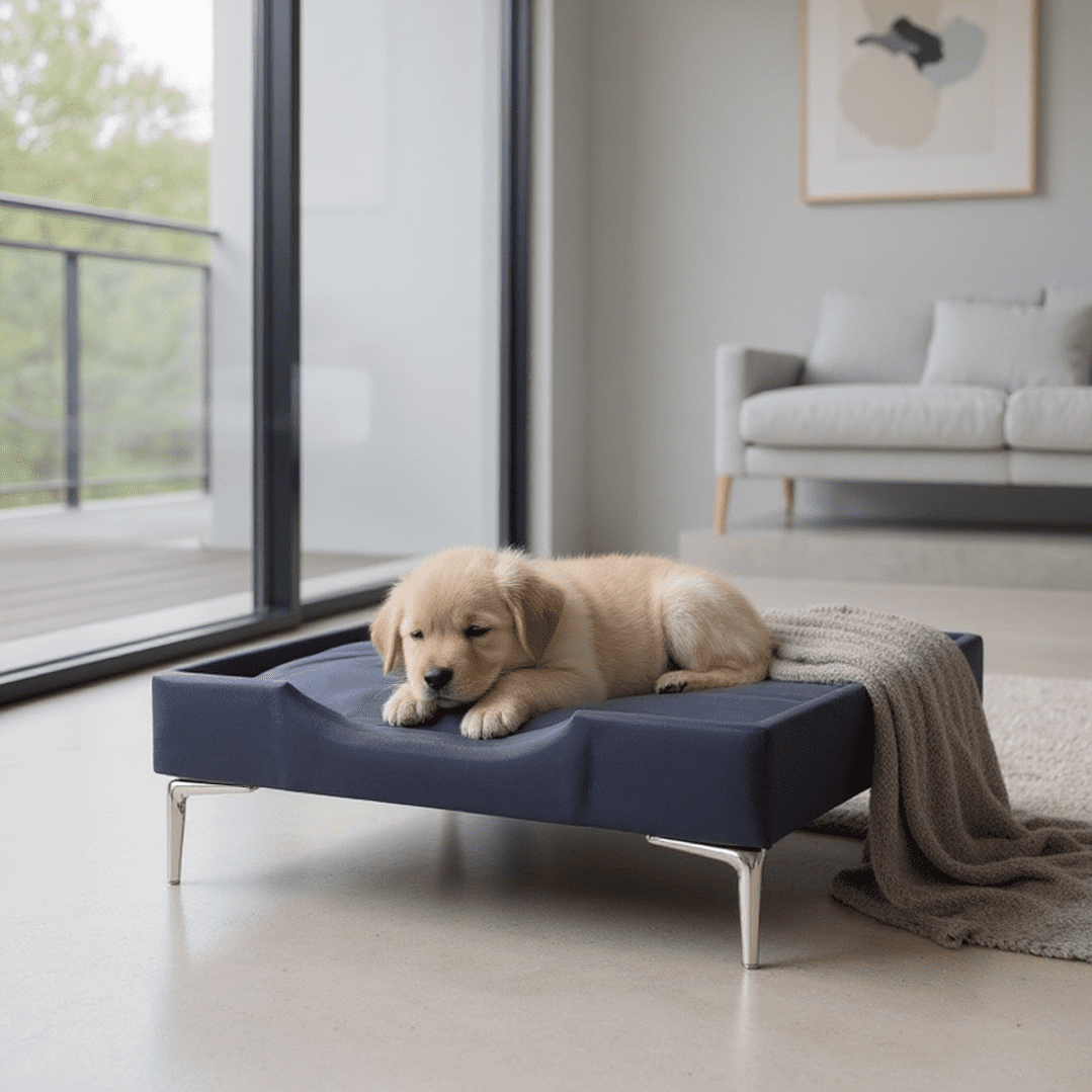 Bloccare - Cama De Mascotas - Talla S (55x40 Cm) / Pata Cromada 15 Cm (negro)