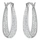 thumbnail image 2 of Pendientes de aro ovalado Inside Out con cristal Savlano en oro blanco, 2 of 5