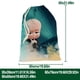 thumbnail image 3 of Bebé Jefe: Niño Blanco Bolsa de regalo con cierre de cinta navideño para decoración de Navidad,50cm×76 cm., 3 of 6