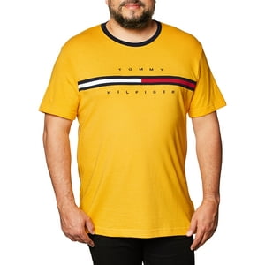 Camiseta Tommy Hilfiger De Manga Corta Con Estampado De Rayas Exclusivas Para Hombre