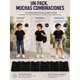 thumbnail image 3 of Pack 6 Poleras De Niños Cuello 100% Algodon Cuello Redondo Negro 10 Lisa, 3 of 3