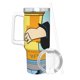 thumbnail image 3 of Johnny Bravo Vaso aislado de acero inoxidable con asa, diseño temático, regalo para familia, amigos y fans; incluye pajita y encaja en el portavasos estándar, 40 oz, 3 of 6