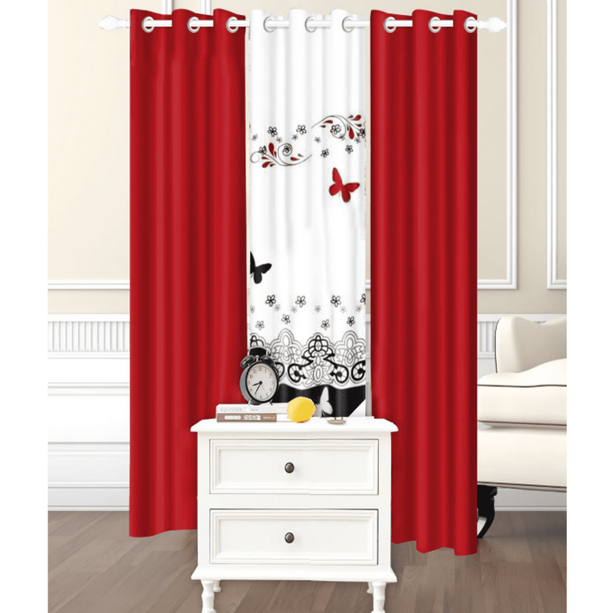 Todostore - Cortinas De Tela 3 Paños 97x220cm