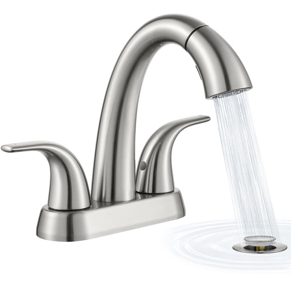 Grifo Para Lavabo De Baño Níquel Cepillado 4