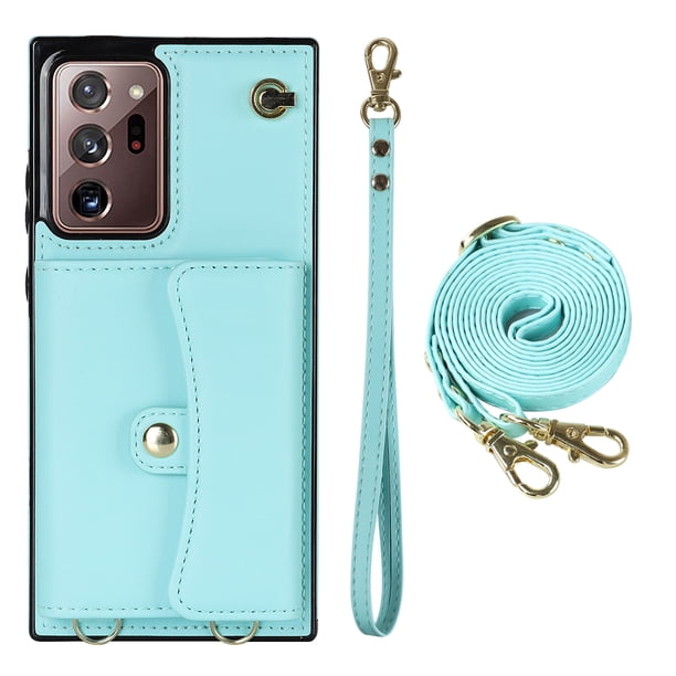 Crossbody PU Leather Phone Case For Samsung Galaxy S23 S22 Plus Note 20 Ultra Wallet Card Slots Magnetic Lanyard Cover