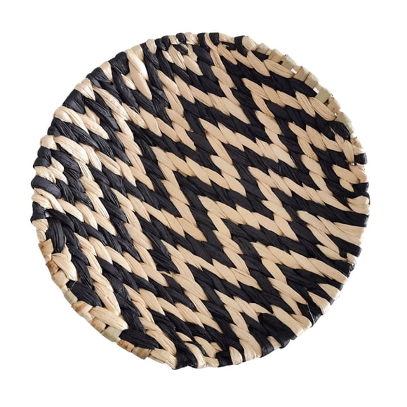 Cesta de pared tejida colgante, cesta de algas marinas, cesta de pared bohemia, cesta de tejido circular rústica plana para sala de estar, granja, decoración del hogar 30 cm estilo B