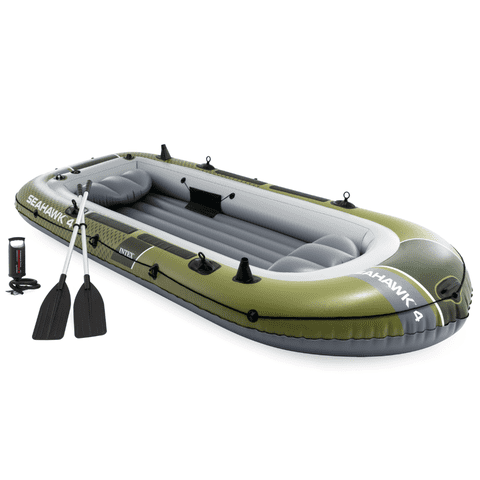 Bote Inflable Intex Seahawk 4 Set Capacidad 480 Kg + Remos + Inflador