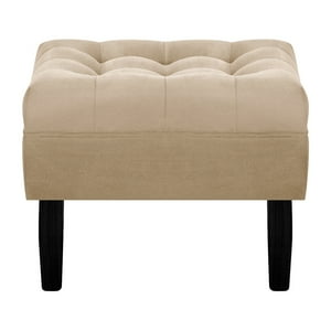 Bodevir - Pouf Wood 1C Felpa 00 Beige