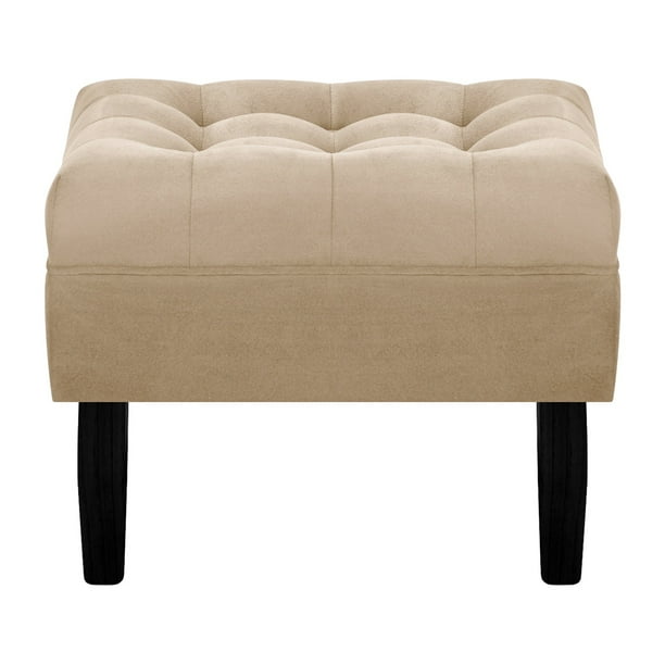 Pouf Wood 1c Felpa 00 Beige